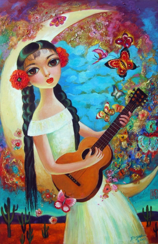 Contessa with Guitar by artist Ping Irvin